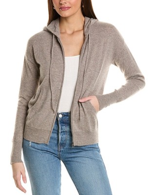 Кашемировая толстовка Amicale Cashmere с легкой застежкой-молнией Женская коричневая L
