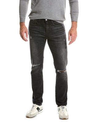 

Черные потертые мужские джинсы скинни Frame Denim Lhomme, Черный, NA