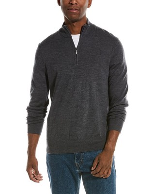 Свитер мужской из мериносовой шерсти Brooks Brothers Basic на 1/2 молнии Серый L