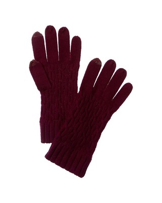 Кашемировые перчатки Forte Cashmere Cable Texture Stitch Женские фиолетовые