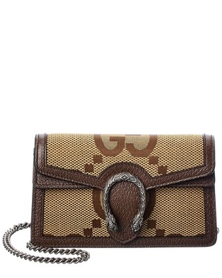 

Gucci Dionysus Super Mini Jumbo Gg Женская сумка через плечо из ткани и кожи коричневая, NA