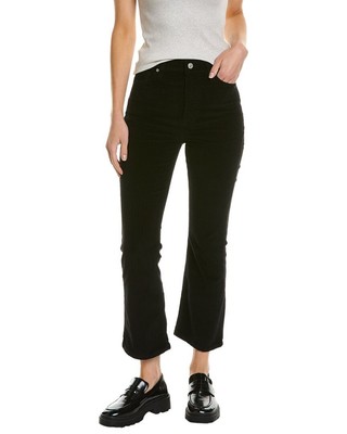

7 For All Mankind Вельветовые черные женские джинсы с ультравысокой посадкой и расклешенной юбкой, Черный, NA