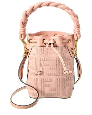 

Fendi Mon Tresor Миниатюрная женская сумка-мешок из ткани и кожи, розовая, NA