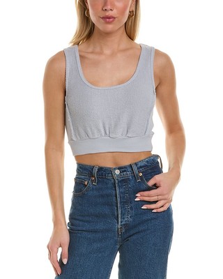 

Женская махровая майка Vintage Havana, стираная текстура, синяя, Синий