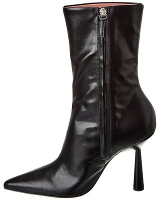 Pre-owned Gia Borghini Rosie 07 Leather Boot Women's In Black