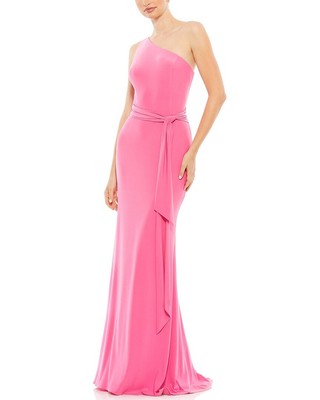 Женское платье-труба из джерси Mac Duggal с поясом на одно плечо 6