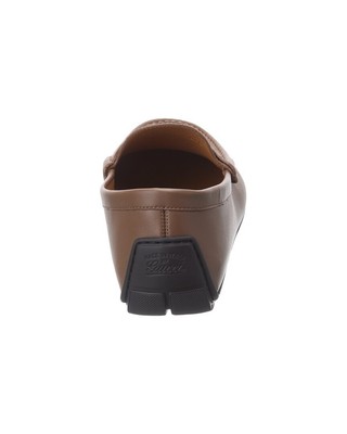 Pre-owned Gucci Microssima Leather Driver Men's In Brown