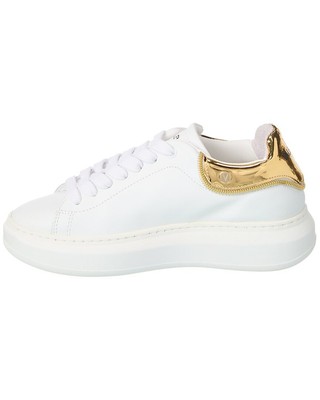 Pre-owned Valentino By Mario Valentino Fresia Zip Leather Sneaker Women's In White