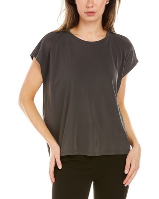 

Женский шелковый топ свободного кроя Eileen Fisher, серый размер, Grey