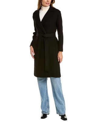 Pre-owned Cinzia Rocca Icons Wool Coat Women's Black 8