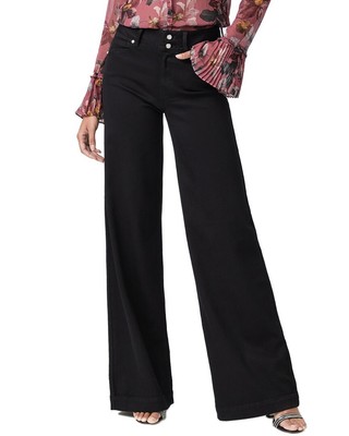 

Черные женские джинсы с высокой посадкой и широкими штанинами Paige Harper Boss, Boss black, NA