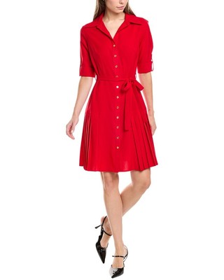 Sharagano Shirtdress Womens Red 10