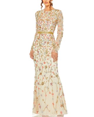 Mac Duggal Embellished Gown Womens Brown 16