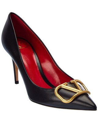 Valentino Vlogo Signature 80 Leather Pump Womens