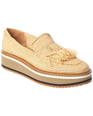 Женские лоферы на платформе Clergerie Bao из рафии, коричневый 40