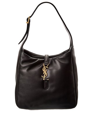 Маленькая кожаная сумка-хобо Saint Laurent Le 5 À 7, женская, черная