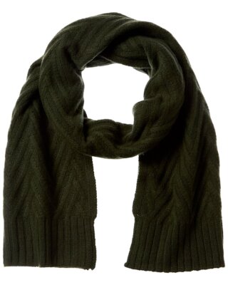 Кашемировый шарф Hannah Rose Delaney Zig Zag Stitch Женский зеленый