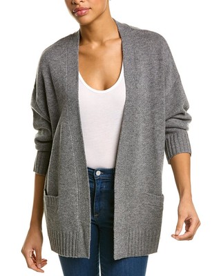 

Amicale Cashmere Массивный открытый женский кардиган из шерсти и смеси кашемира, Grey