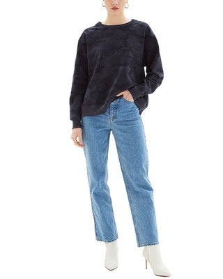 Женская толстовка с круглым вырезом из темно-синего камуфляжа Chrldr