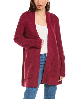 Eileen Fisher Pocket Front Wool Cardigan Womens Pink M