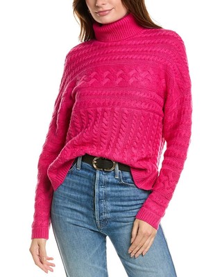 Женский свитер из смеси шерсти и кашемира с высоким воротом Forte Cashmere Luxe, розовый