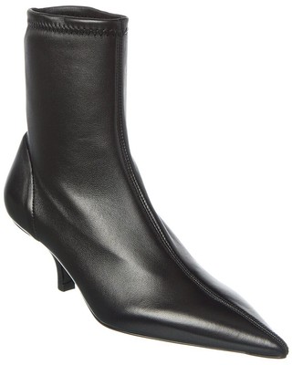 Toteme The Heeled Leather Sock Bootie Womens Black 39