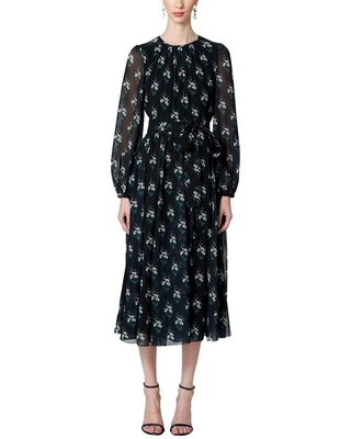 Женское миди-платье Carolina Herrera в сборку, черное 4