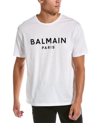 

Мужская футболка с логотипом Balmain, Белый, NA