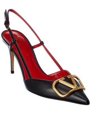 

Женские кожаные туфли-лодочки Valentino Vlogo 80 с пяткой на пятке, Черный, NA
