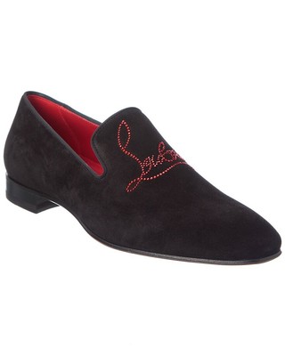 

Christian Louboutin Темно-синие Замшевые Лоферы со Стразами Одуванчика Мужские, NA