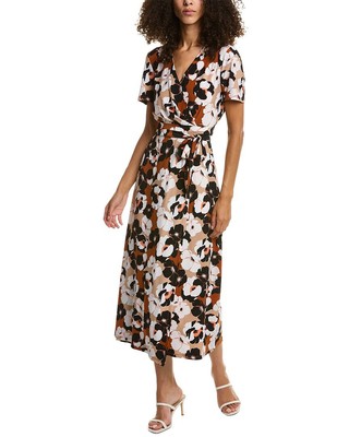 

Anne Klein Платье миди с запахом женское коричневое, Коричневый