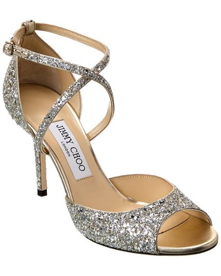 

Женские блестящие сандалии Jimmy Choo Emsy 85, Champagne, NA