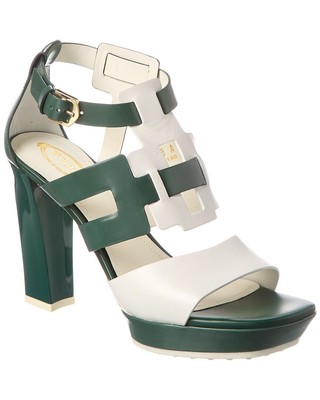 Tod S Leather Sandal Womens Green 36