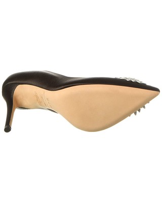 Pre-owned Sjp By Sarah Jessica Parker Safa 100 Satin Pump Women's In Black