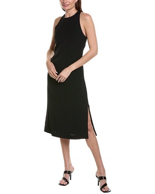 Theory X Back Midi Dress Size 6 Black Fluid Ottoman Womens NWT MSRP $375