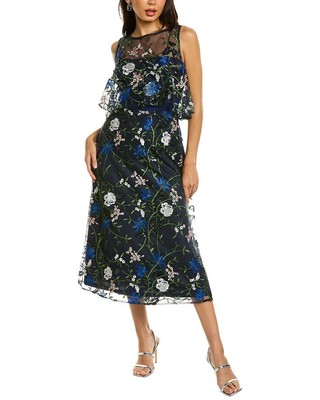 

Js Collections Amira Popover Платье миди Женское, Синий