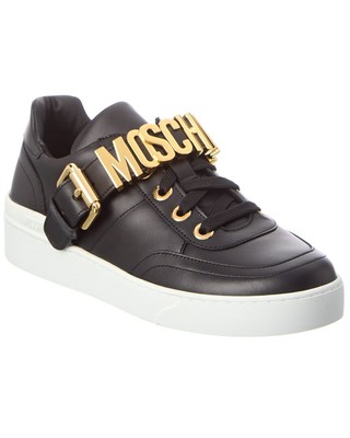 

Женские кожаные кроссовки Moschino Logo Black, Черный, NA
