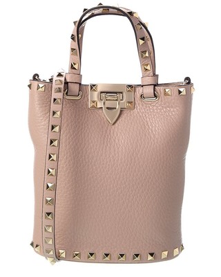 

Женская сумка через плечо из зернистой кожи Valentino Rockstud, розовая, NA