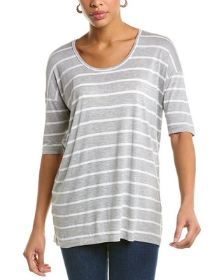 

Женский топ Lafayette 148 New York в полоску Kirsten с овальным вырезом, Grey