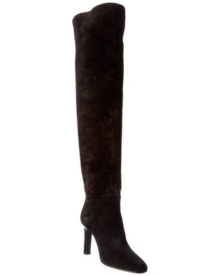 

Saint Laurent Jane 90 Женские замшевые сапоги до колена черные, Черный, NA