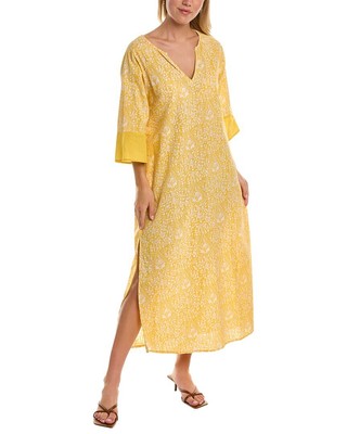 

Женский кафтан гранатового цвета с разрезом по горловине, Желтый