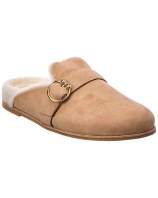 

Уютные женские сабо из замши и овчины Stuart Weitzman, Коричневый, NA