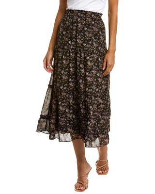 

Женская многоярусная макси-юбка Madewell Crinkle Georgette, Черный