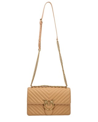 

Pinko Leather Crossbody Женские Бежевые, NA