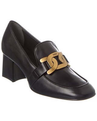 Кожаные туфли-лодочки Tod S Chain Link Женские черные 40