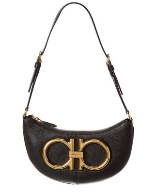 

Ferragamo Maxi Gancio Маленькая кожаная сумка через плечо женская черная, NA