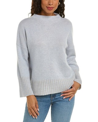 

Женский кашемировый свитер Forte Cashmere с легким плетением и воронкой, Синий