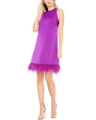 Коктейльное платье Mac Duggal с перьями Женское 0