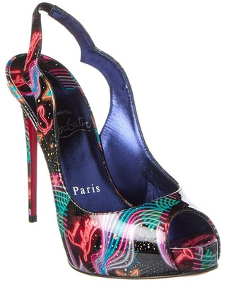 

Christian Louboutin Hot Chick Sling Alta 120 Женские лакированные сандалии с открытой пяткой, Черный, NA