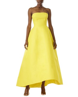 Женское шелковое платье Monique Lhuillier без бретелек Faille High Low 8